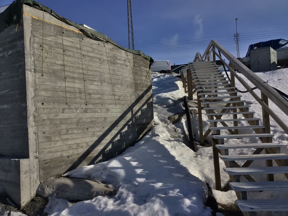 Det nye fundament på grunden.
