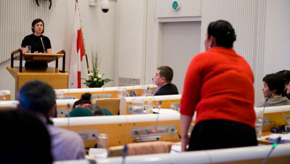 Naaja Nathanielsenip aningaasanut ataatsimiititaliami siulittaasuunini nuannaraara. Assi: Leiff Josefsen
