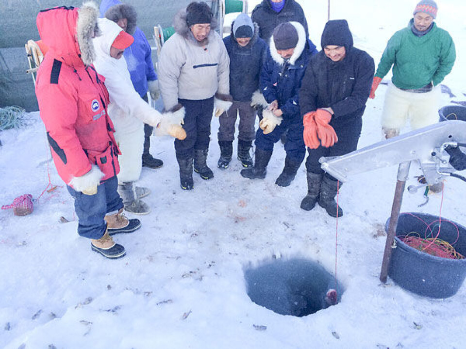 Fiskere, Qaanaaq, på isen