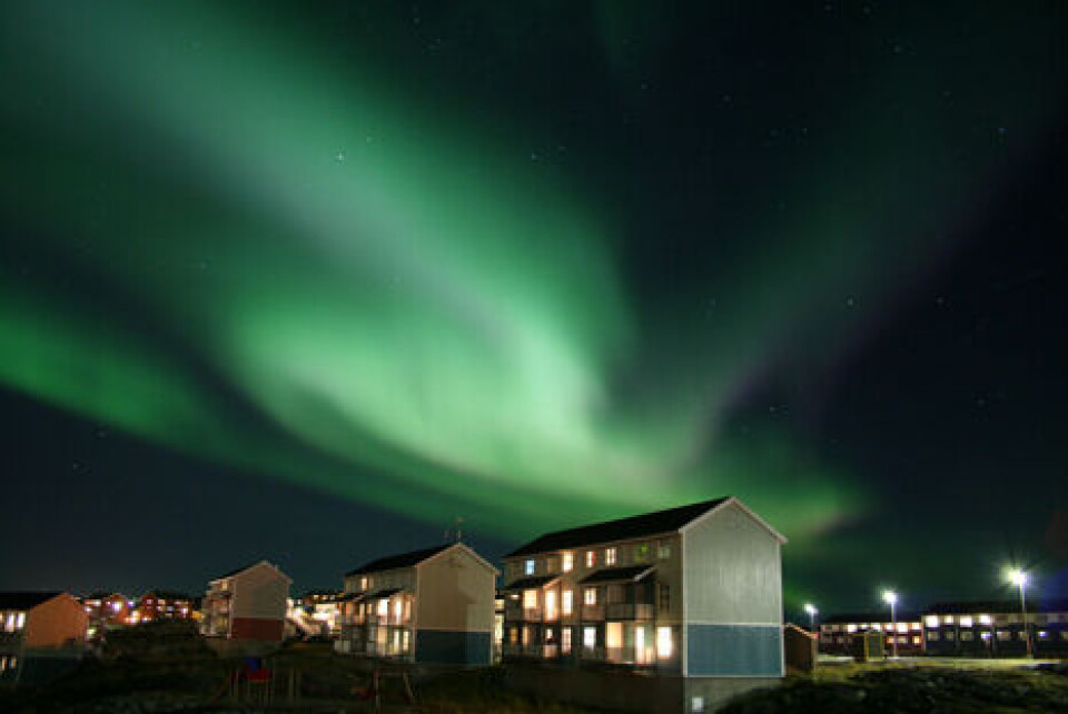 Nordlys i Nuuk. Billedet er indsendt af Ole Jeremiassen.