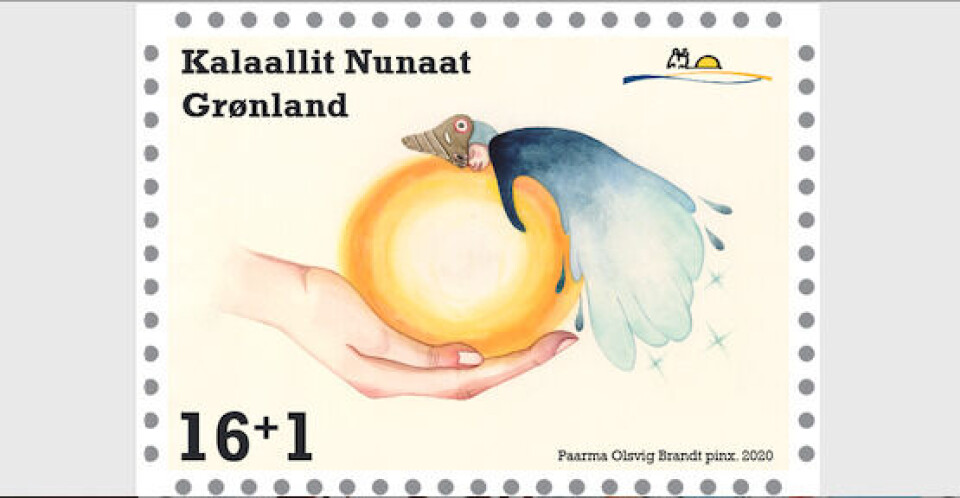 To frimærker blev udgivet mandag. Det udgives til fordel for Grønlands kamp mod covid-19