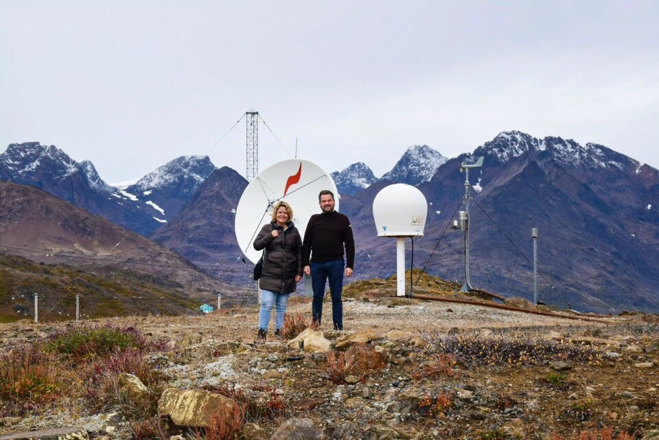 På billedet ses bestyrelsesformand i Tele Greenland Stine Bosse og administrerende direktør Kristian Reinert Davidsen
