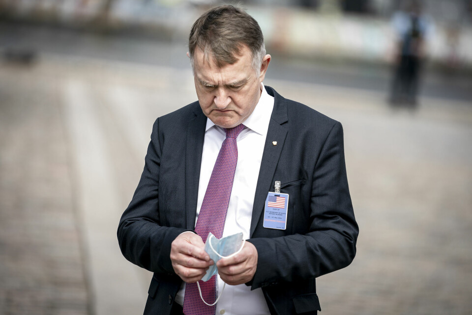 Jenis av Rana fra det færøske lagting ankommer til møde i Eigtveds Pakhus i København, mandag den 17. maj 2021.