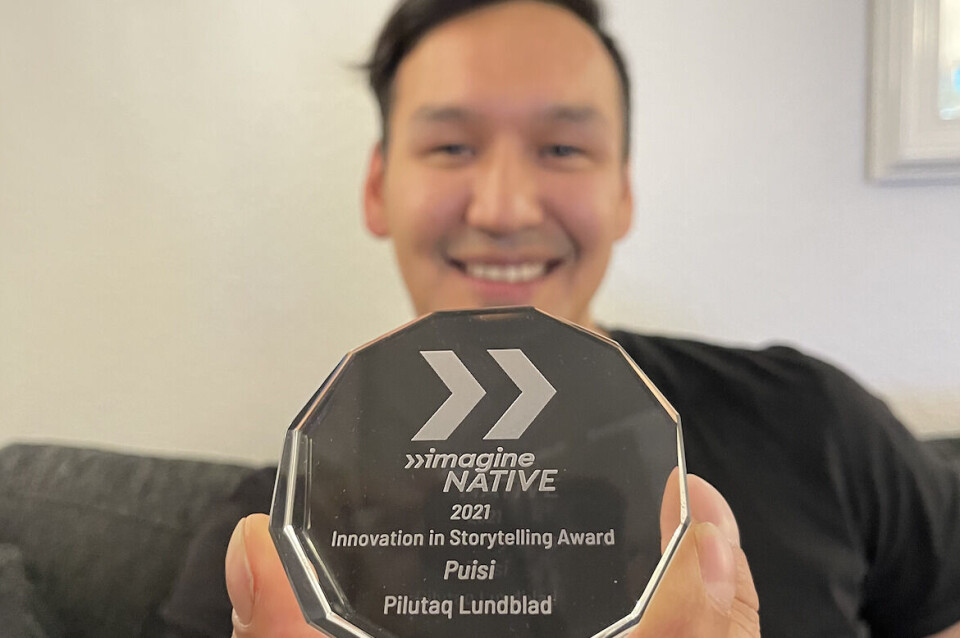 Pilutaq Lundblad er begejstret og stolt over at have fået 'Innovation In Storytelling Award'.