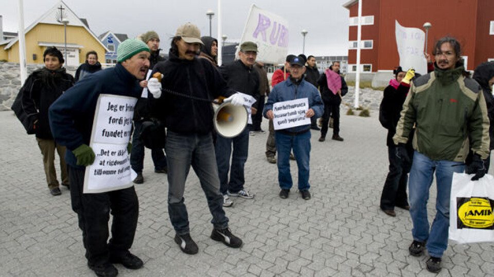 'Foreningen 16. august' ved en tidligere demonstration. Foto: Leiff Josefsen