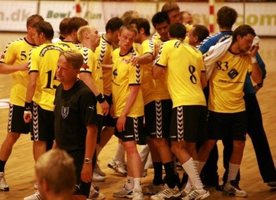 GOG forsøgte med en time-out at vende kampen. Foto: Knud Fl. Larsen