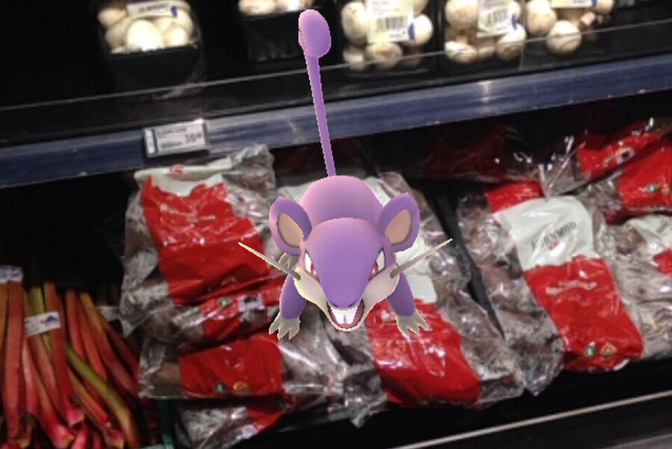 Et af Pokemon-figurerne har tilfældigvis valgt at placere sig i grøntsagsafdelingen i Pissifik.