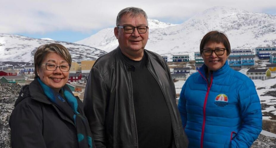 Kommissionsmedlemmerne Okalik Eegeesiak fra Nunavut, Eva Aariak, Canada og Kuupik Kleist