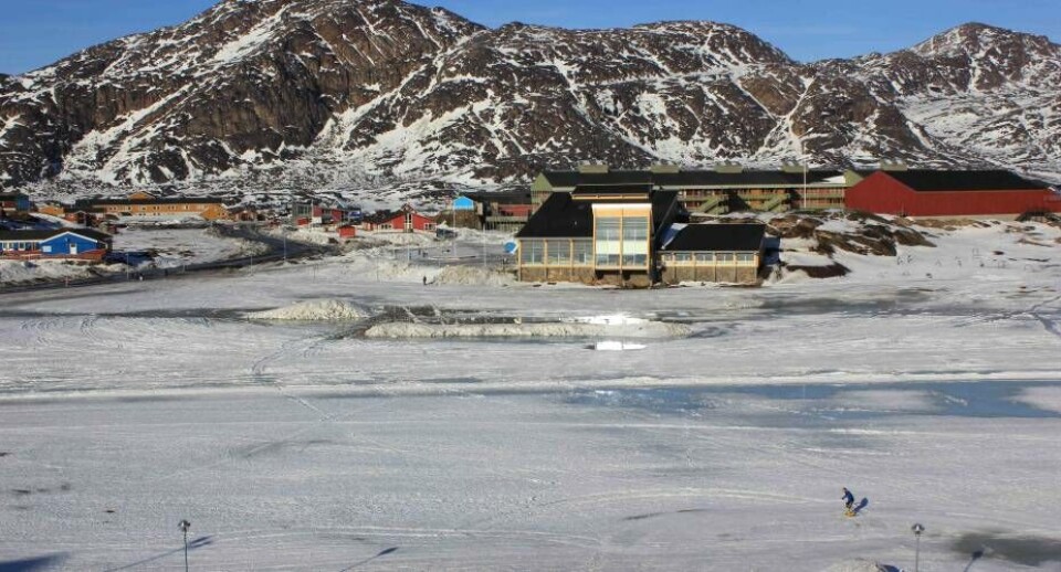 Arenaen, hvor Arctic Circle Race plejer at starte og slutte, er ved at tø op. Foto : Linda Fleischer