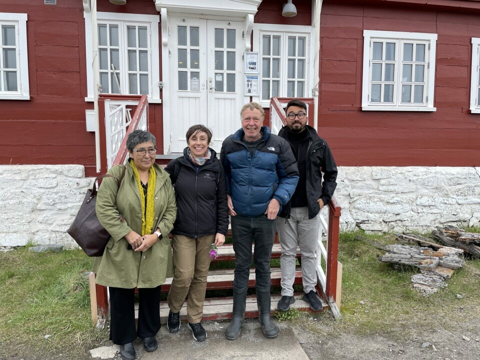 Borgmester Ane Hansen, senior advisor Elizabeth Feary, Morten Rasch fra Arktisk Station og Gerth P. Olsen fra i Qeqertarsuaq. Qeqertalik Business Council