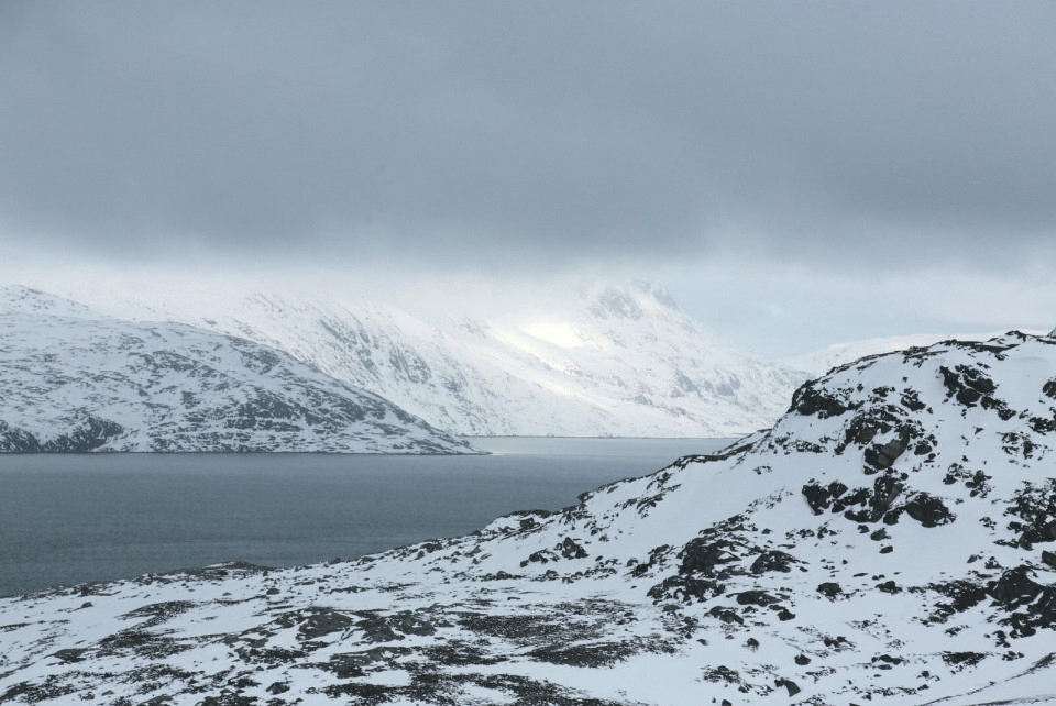 Sneen omkring Lille Malene er god fast, så man nemt kan færdes i terrænet