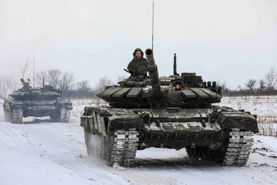Russisk militærøvelse i Leningrad regionen i februar 2022.