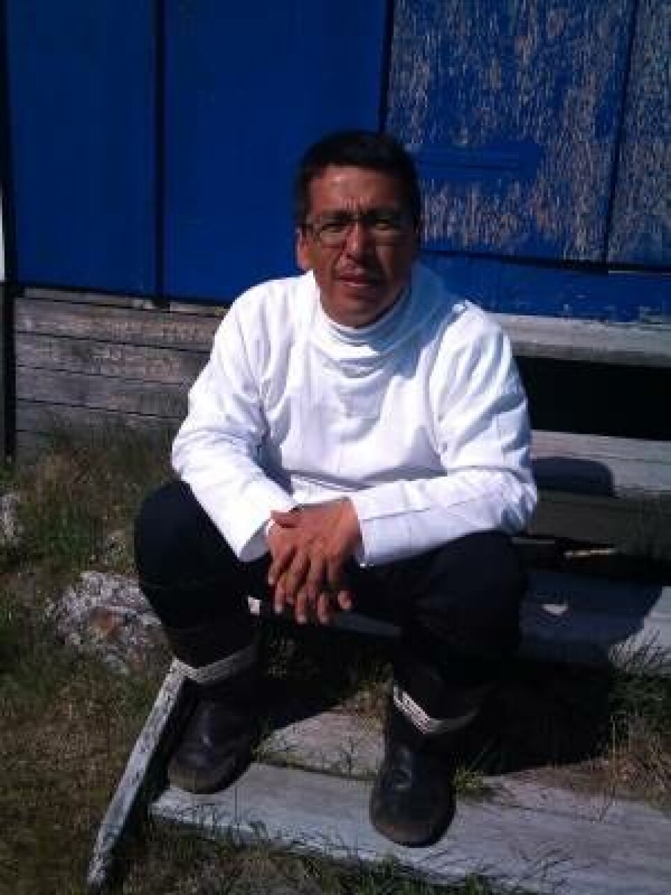 Forfatteren til børnebogen, Natsinnguaq Apataqut. Anda K. B. Olsvig