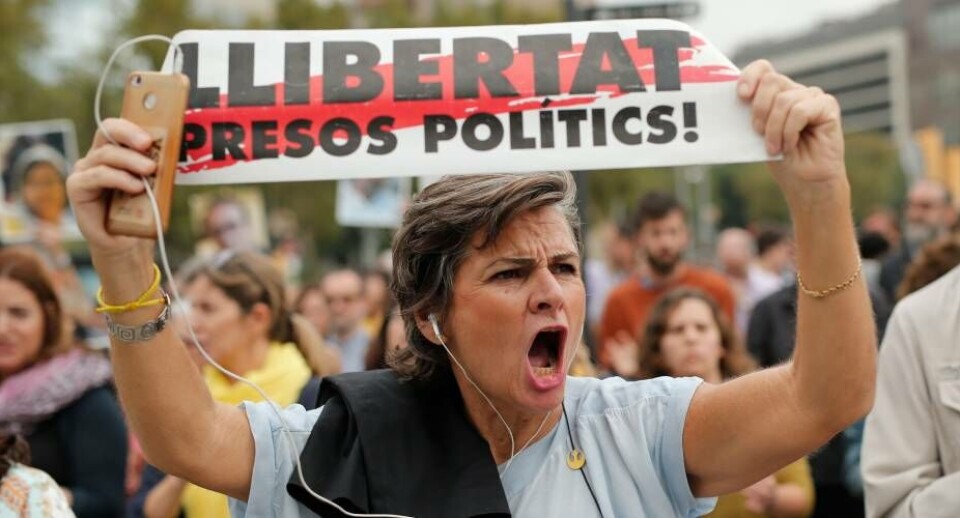 I Barcelona var der utilfredshed med fængselsdommene til de tidligere separatistledere