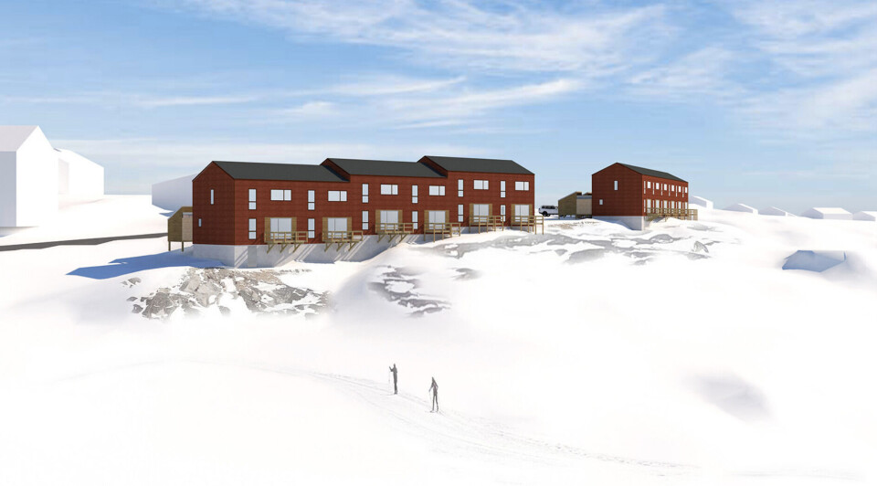 Hver bygning er indrettet med 4-rumsboliger i to etager.