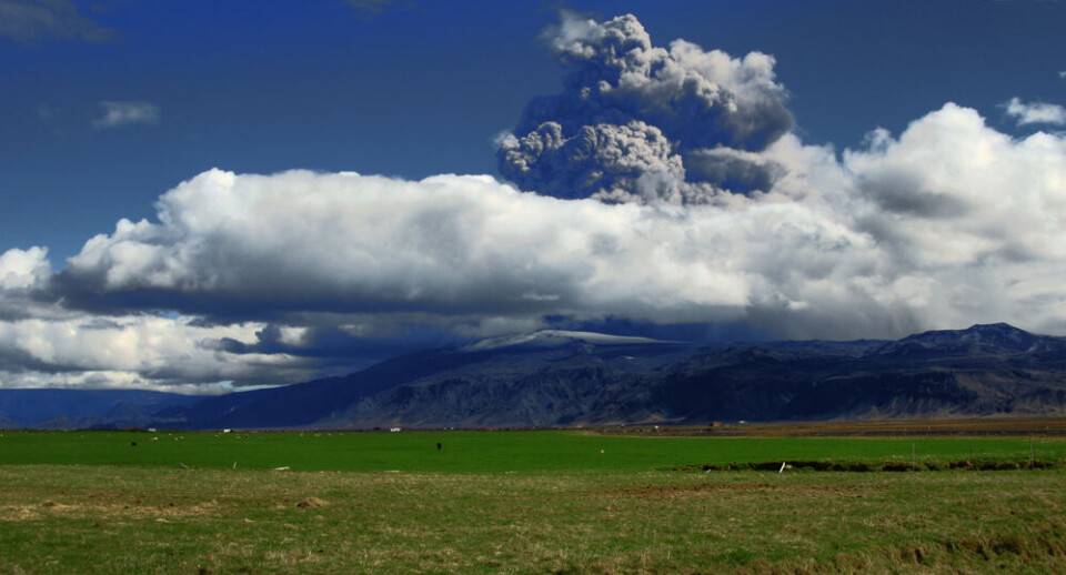 Faren er drevet over islandske vulkan Eyjafjallajökull i udbrud 2010