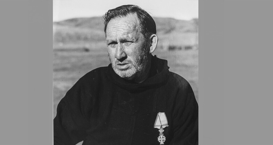 Billede af Qassiarsuk´s grundlægger Otto Frederiksen, som er omdrejningspunktet i trilogien om landbrugets spæde start. Billedet er lånt af forfatteren Cecilie Vahl, der er barnebarn til Otto Frederiksen.