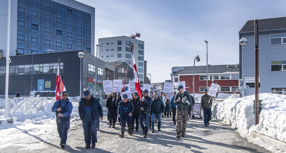 Utilfredse fiskere demonstrede for en højere indhandlingspris på stenbiderrogn.