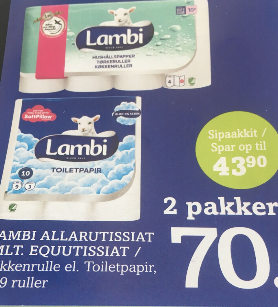 Pisiffiks tilbud på toiletpapir og køkkenruller