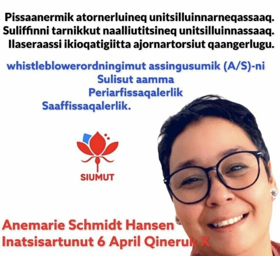 Anemarie Schmidt Hansen går til valg på at få forbedret whistleblowerordningen blandt de selvstyreejede virksomheder.