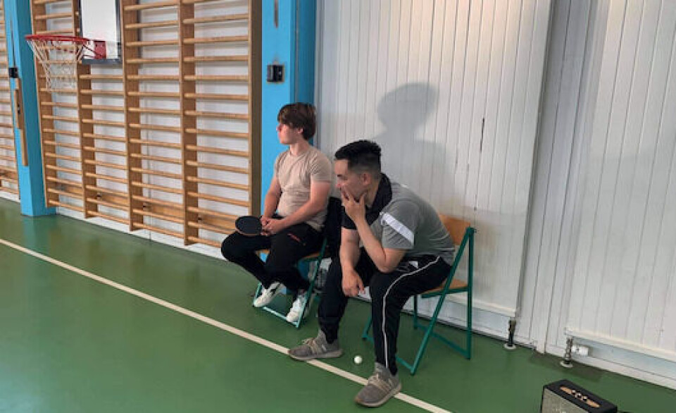 Peter Svenningsen og træner Anders Jensen ved træning