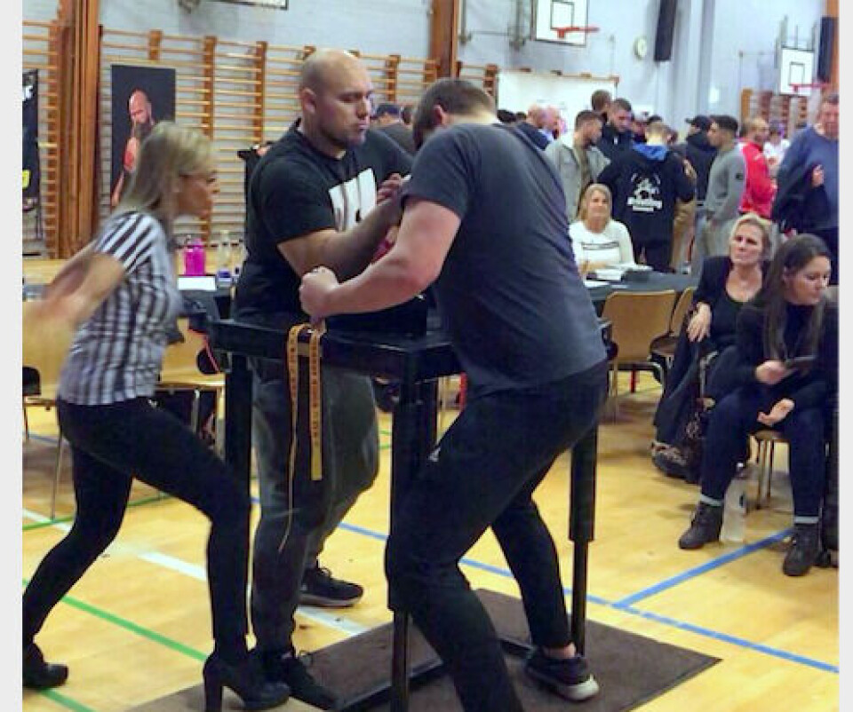 Her ses danmarksmester i armbrydning Suulut Geisler