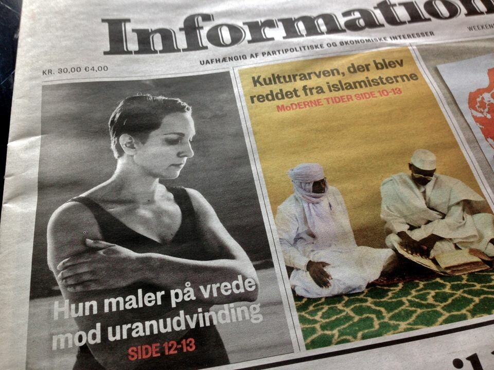 Bolatta Silis-Høegh er i sin kunst påvirket af sin vrede mod uran. Information, forside, Bolatta Silis Høegh