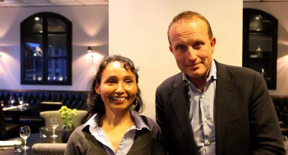 Naalakkersuisoq for boliger, natur og miljø samt nordisk samarbejde Mette Lynge, Partii Inuit, sammen med den danske klima-, energi- og bygningsminister Martin Lidegaard fra De Radikale