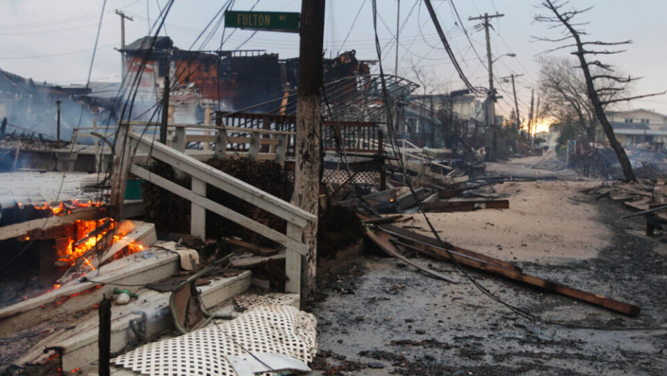New York-bydelen Queens er hårdt ramt af orkanen Sandy. Foto: Polfoto/AP Photo/Frank Franklin II