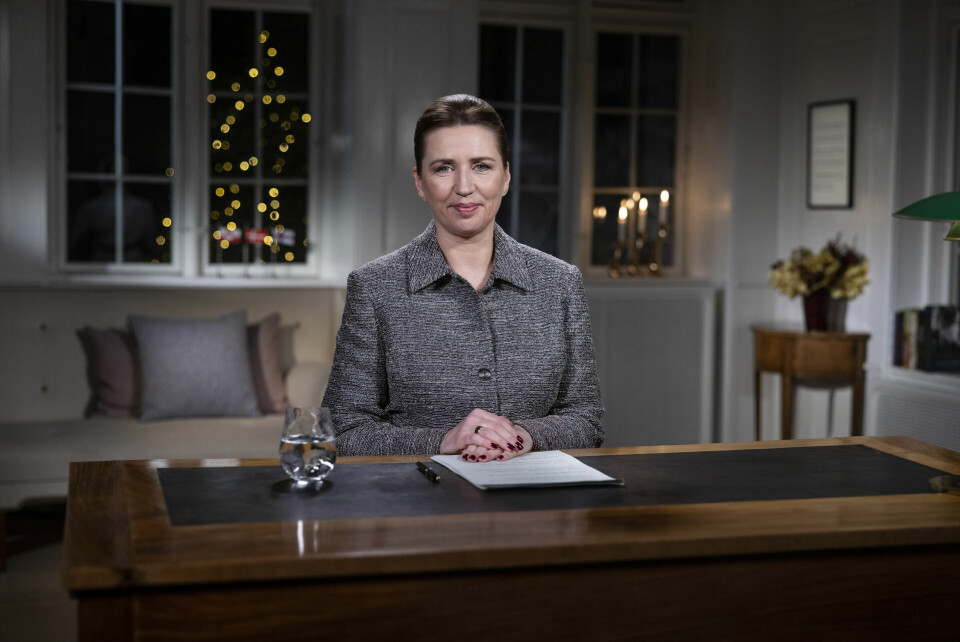 Statsminister Mette Frederiksen (S) holder nytårstale på Marienborg i Kongens Lyngby.