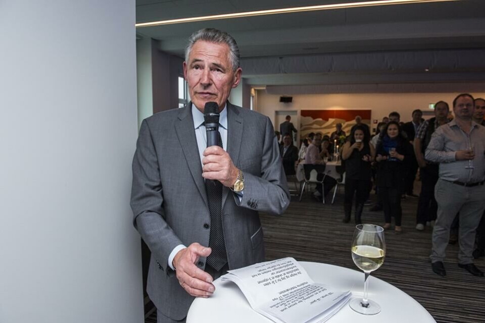 Carl Juhl ses her under åbningen af konferencedelen af Hotel Hans Egede tilbage i 2013.