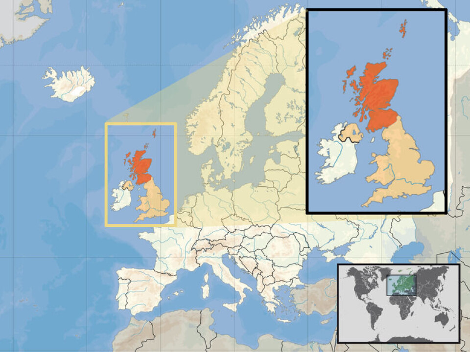 Skotland er en selvstyrende nation i det nordvestlige Europa og en af de fire nationer, der udgør Det Forenede Kongerige Storbritannien og Nordirland