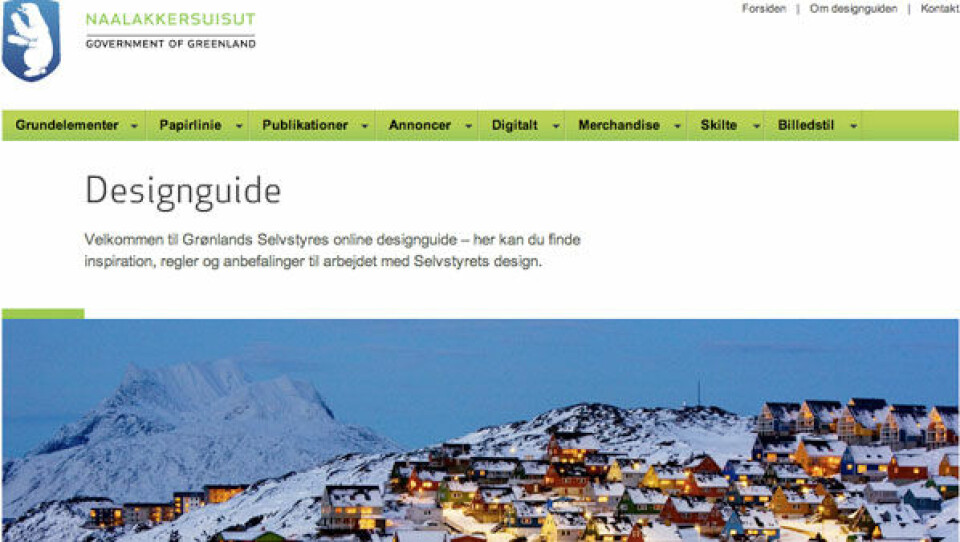 Selvstyrets nye designguide findes kun i en dansk udgave. Foto: Selvstyret