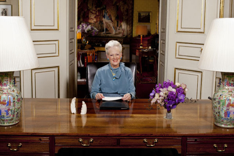 Dr. Margrethe holder sin nytårstale nummer 40 i rækken. Polfoto: Christne Ertmann
