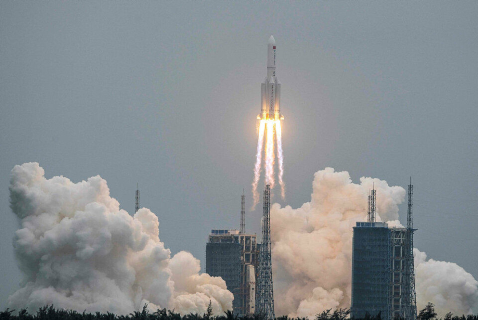 Raketten 'Long March 5B' blev den 29. april opsendt fra Kina med et modul til en kinesisk rumstation.