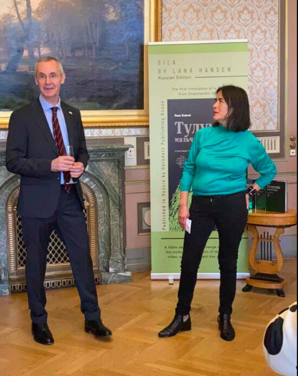 Lana Hansen med den russiske ambassadør i Danmark, Vladimir Barbin.