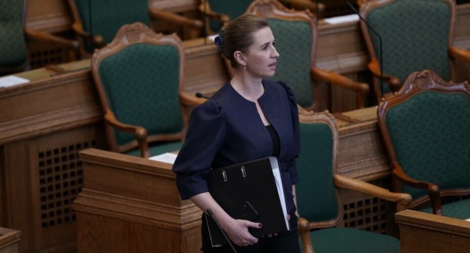 Mette Frederiksen under dagens møde i folketinget.
