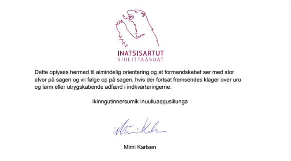 Inatsisartutmedlemmers natterenderier ender med klage