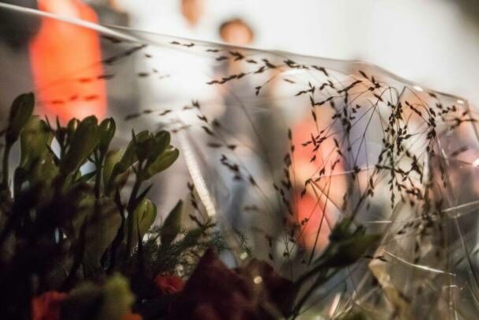 Blomster venter på at blive delt ud