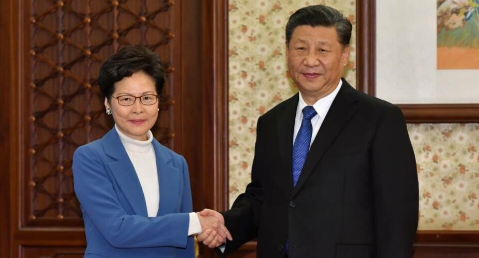 Xi Jinping og Carrie Lam har holdt møde i dag, mandag.