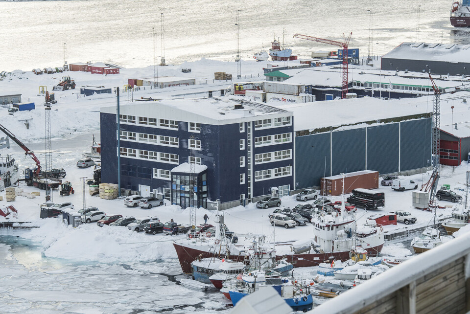 Royal Greenlands hovedkontor og fabrik i den gamle fiskerihavn i Nuuk.