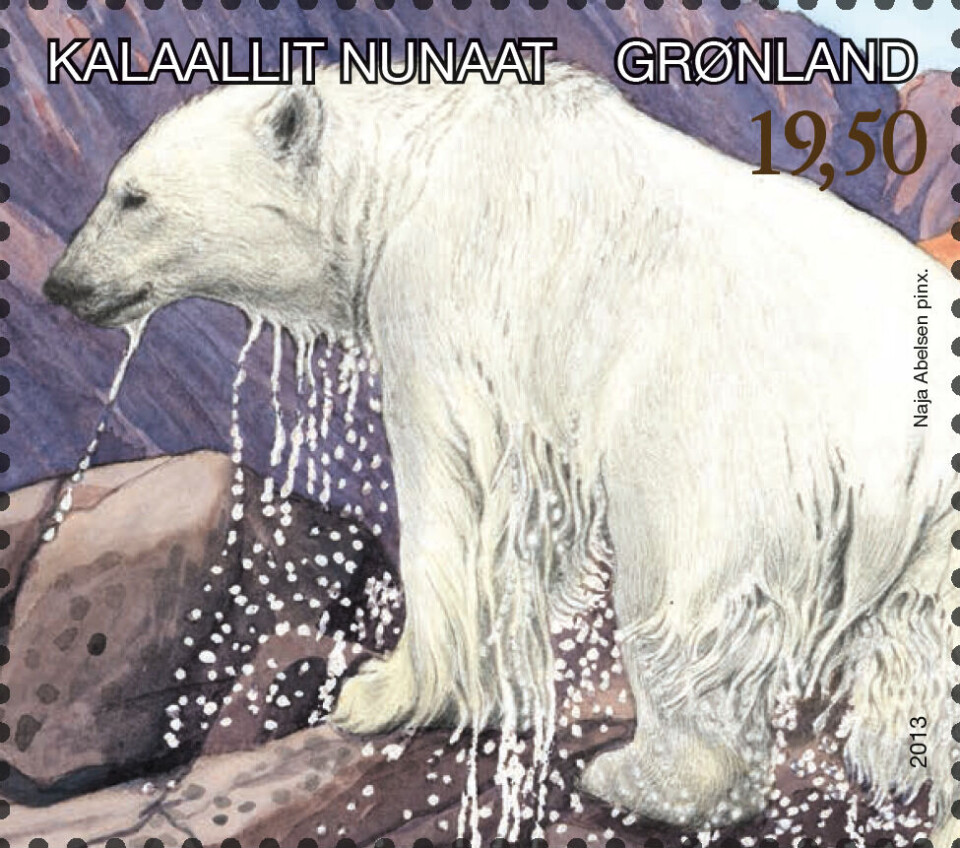 De grønlandske frimærker er eftertragtede blandt samlere. Her er årets frimærke 2013, der er tegnet af kunstneren Naja Abelsen