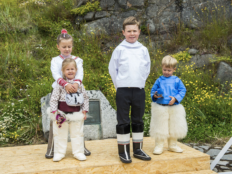 Kronprinsfamilien, Qaqortoq, børnene, christian, Isabella, Vincent og Josephine