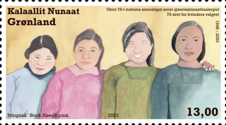 Ivínguak’ Stork Høegh har lavet frimærket som markerer 75-året for kvinders stemmeret her i landet.