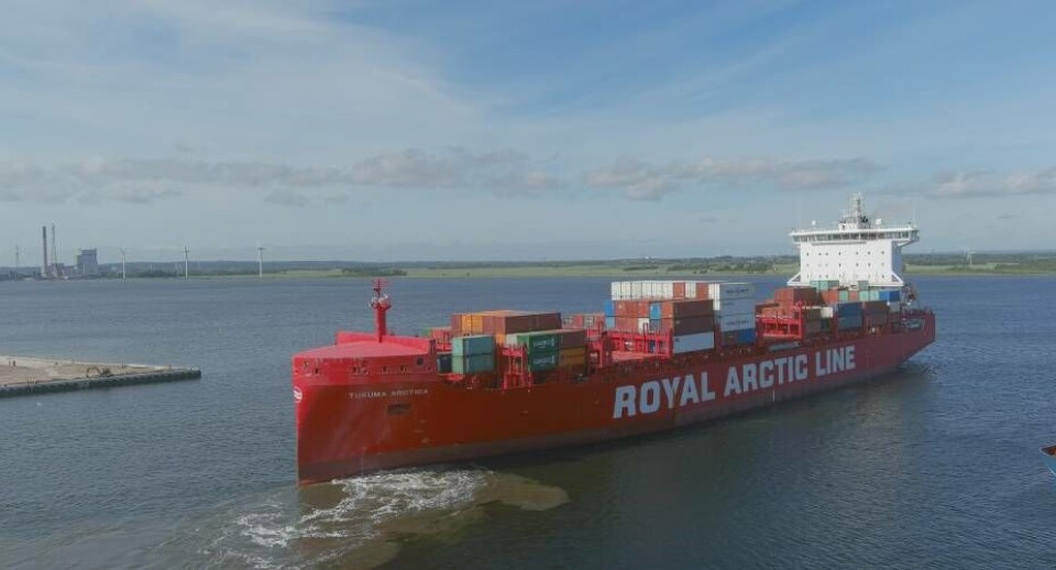 Her ses Tukuma Arctic i havnen i Aalborg lige inden afrejse.