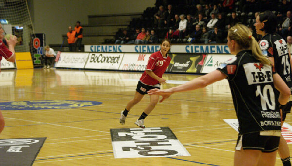 Den grønlandske spiller Hanna Millek scorede et enkelt mål, da Slagelse overraskende vandt over KIF Vejen i håndboldligaen onsdag aften. Foto: Rene Lystrup