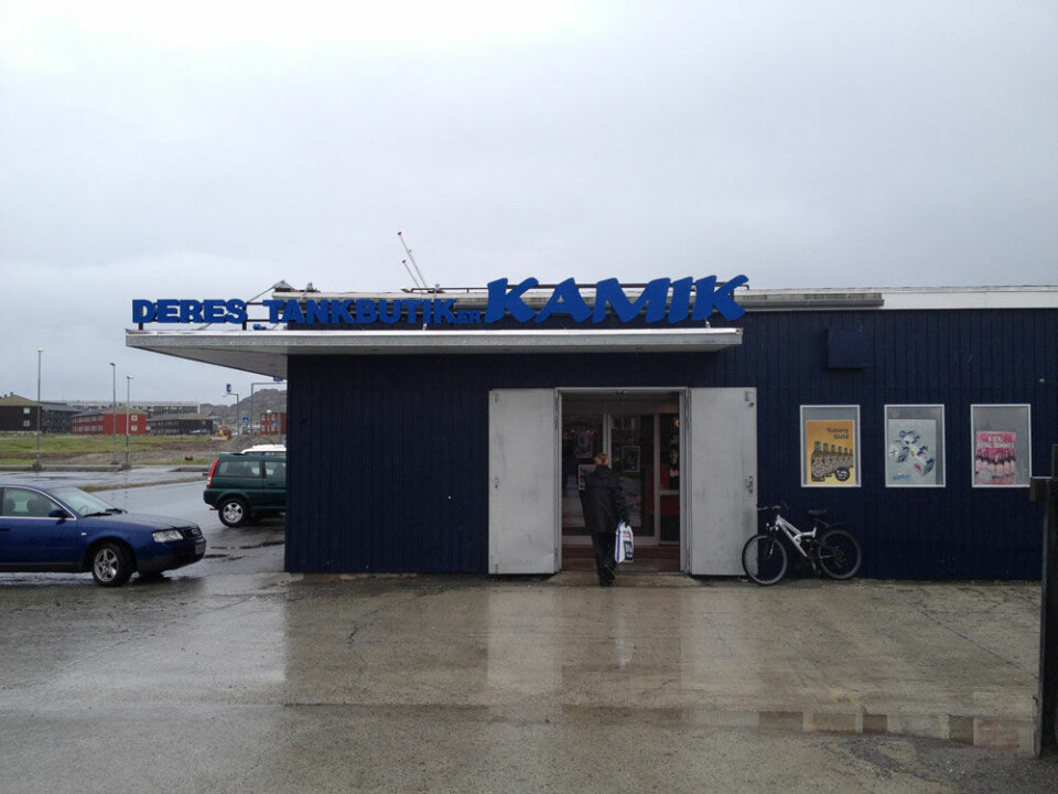 Kamik Deres Tankbutik, hvor der er solgt Mini Marmor Muffins med for højt indhold af propylenglycol. De er fjernet fra butikken. Foto: SermitsiaqAG