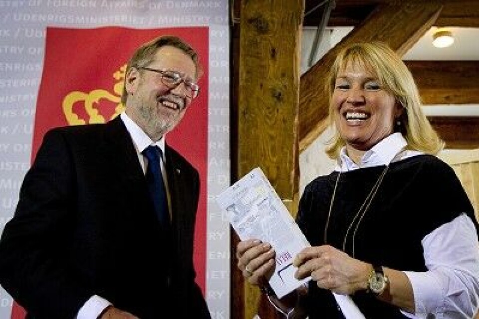 Per Stig Møller og Lene Espersen vurderede det arktiske møde vidt forskelligt. Foto: Polfoto/Finn Frandsen