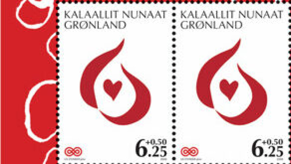 Det flotte tillægsfrimærke er tegnet af grafikeren Lis Stender. Foto: POST Greenland