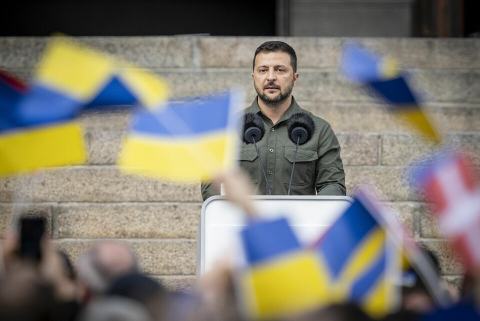Ukraines præsident Volodymyr Zelenskyj holdt flere taler på Christiansborg. Múte B. Egede og Kim Kielsen deltog ved præsidentbesøget som repræsentanter for det officielle Grønland.